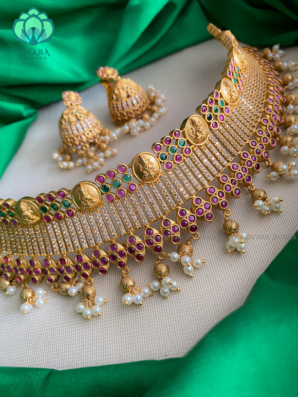 New Ethnic Blue CZ Jhumka Earrings India Jewelry Women's Gold Color Alloy  Beads Tassel Earrings Female